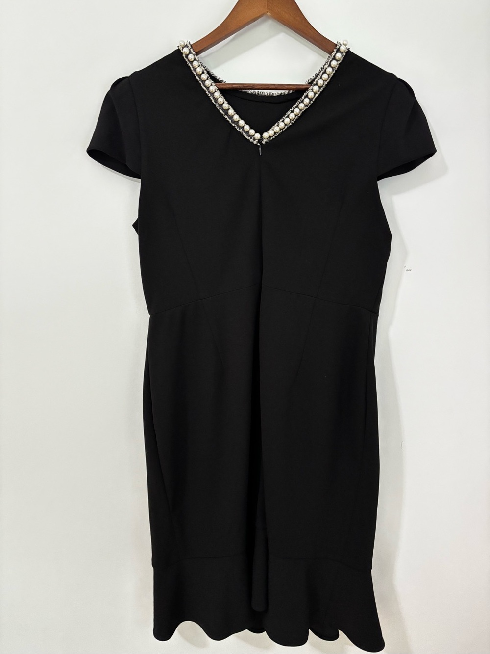 Betsey Johnson Black Pearl Beaded Neckline Dress Plus Size 16W Cocktail Party - Picture 5 of 13